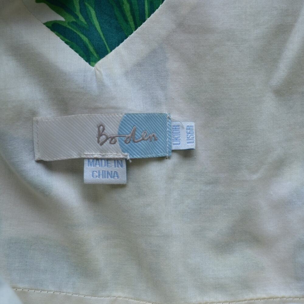 Boden Midi A-Line Sleeveless Dress Green Floral Print Size 6 - Picture 3 of 4